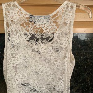Karen Kane White Lace Tank Top